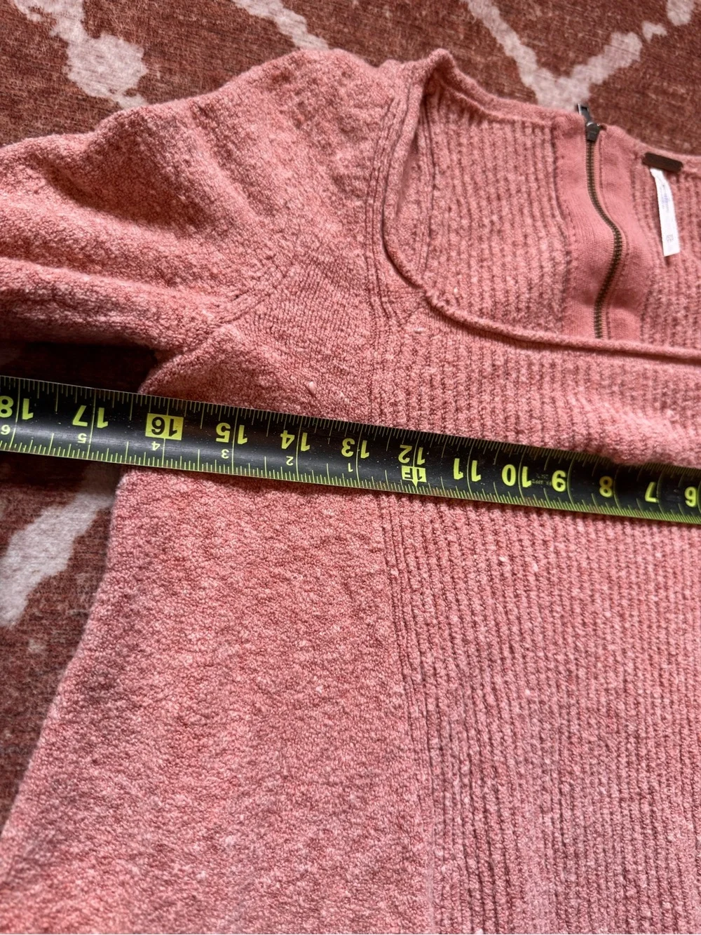 Free people boucle textured baby doll scoop square neck ribbed sweater xs